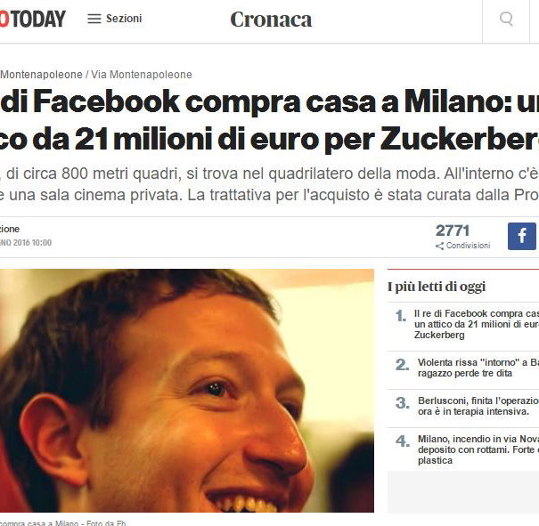 Zuckerberg compra casa a Milano? article-post