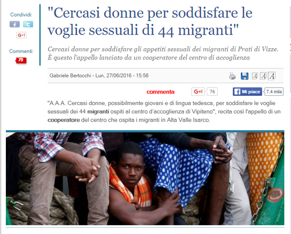 Cercasi donne per migranti