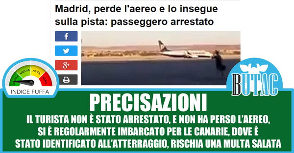 Passeggero perde l’aereo e lo insegue