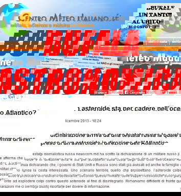 L’asteroide che cade nell’Atlantico