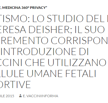 Nei vaccini DNA fetale umano