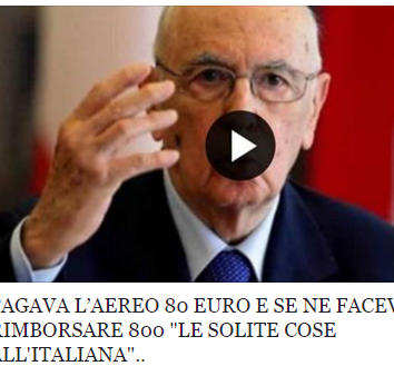 Napolitano e il volo da 800 euro