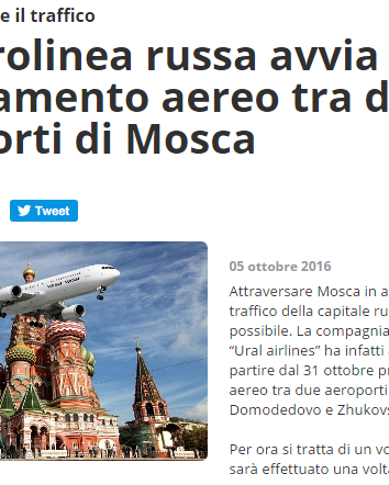 I collegamenti aerei di Mosca