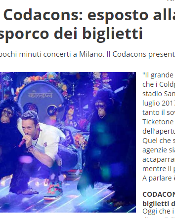 Annullati i biglietti dei Coldplay?