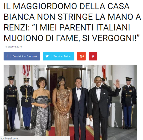 Il maggiordomo della Casa Bianca e la fuffa