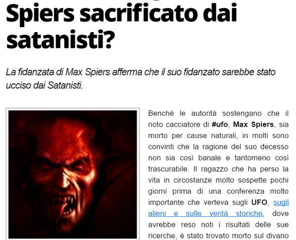 Max Spiers: morte misteriosa di un complottista