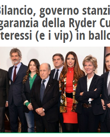 La Ryder Cup e i 97 milioni di euro del Governo