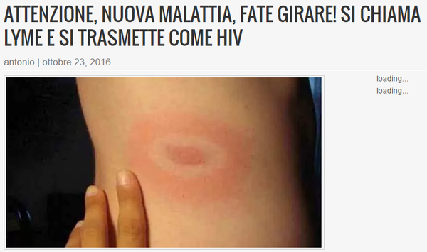 Malattia di Lyme, zonagrigia.com e allarmismo