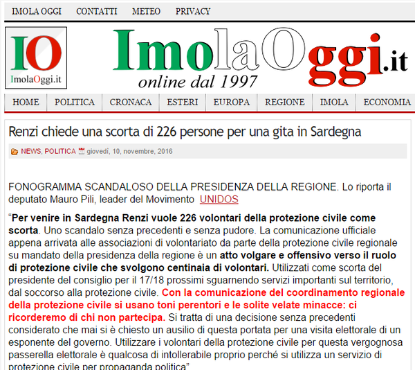 Renzi e i volontari della Protezione civile