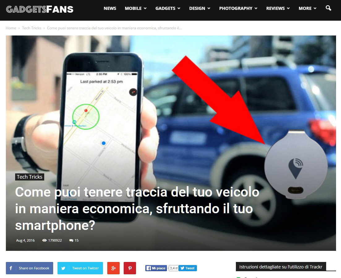 La pubblicità del Trackr: fuffa 2.0 article-post