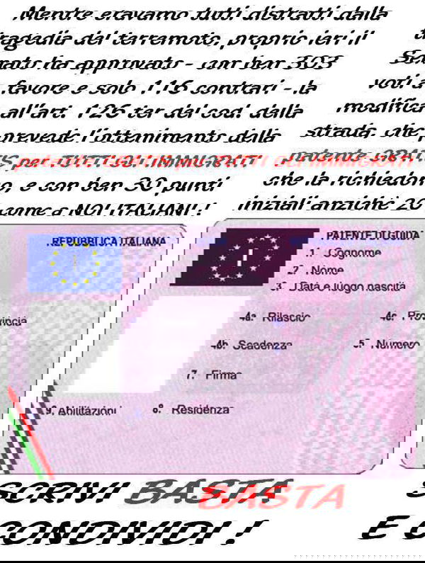 La patente e i 419 senatori