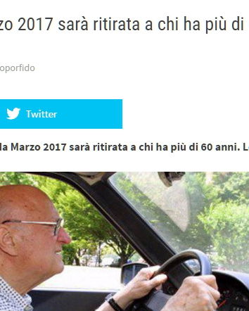 Alvaro Porfido e la patente ritirata ai 60enni