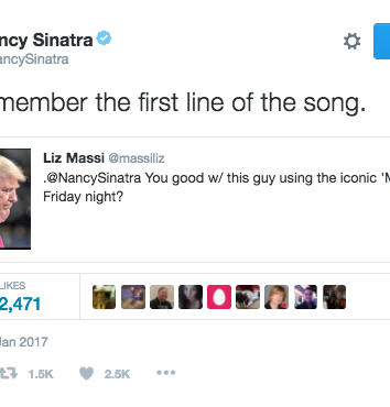 Nancy Sinatra e la cerimonia d’inaugurazione