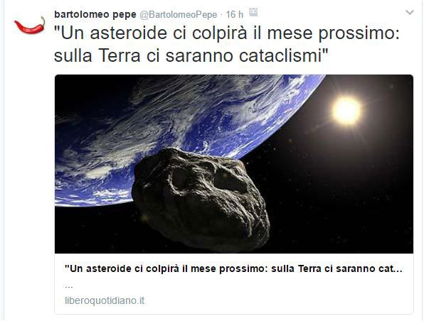 Pioggia di asteroidi sulla redazione di Libero