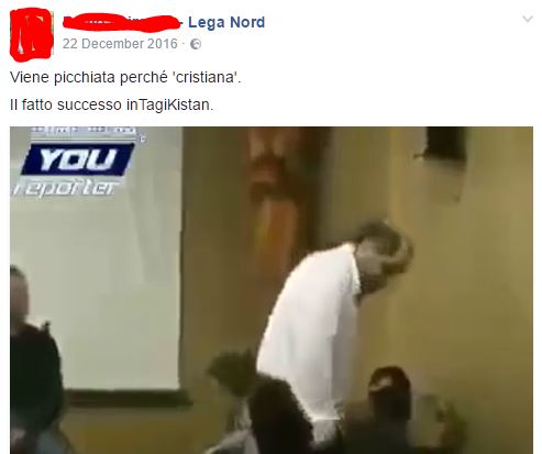 Schiaffeggiata perché cristiana