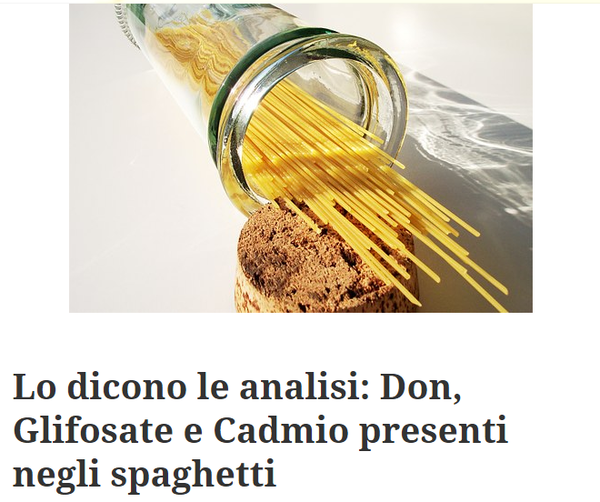 Contaminanti presenti negli spaghetti