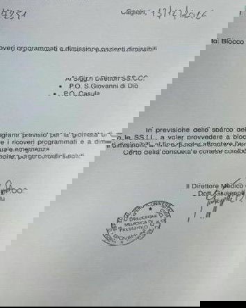 Il blocco ricoveri programmati causa sbarchi