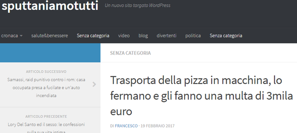 Tremila euro di multa per trasportare pizza