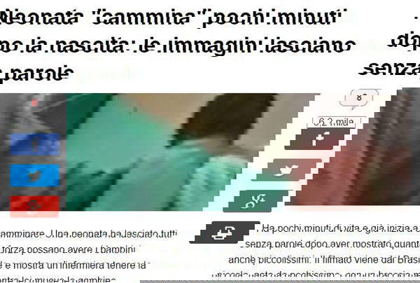 La neonata che cammina