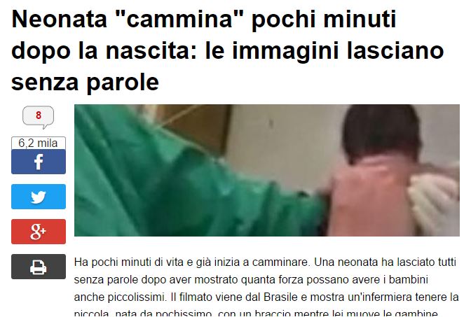 La neonata che cammina article-post