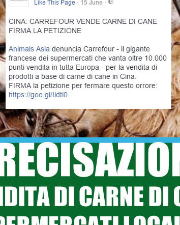 La carne di cane al Carrefour