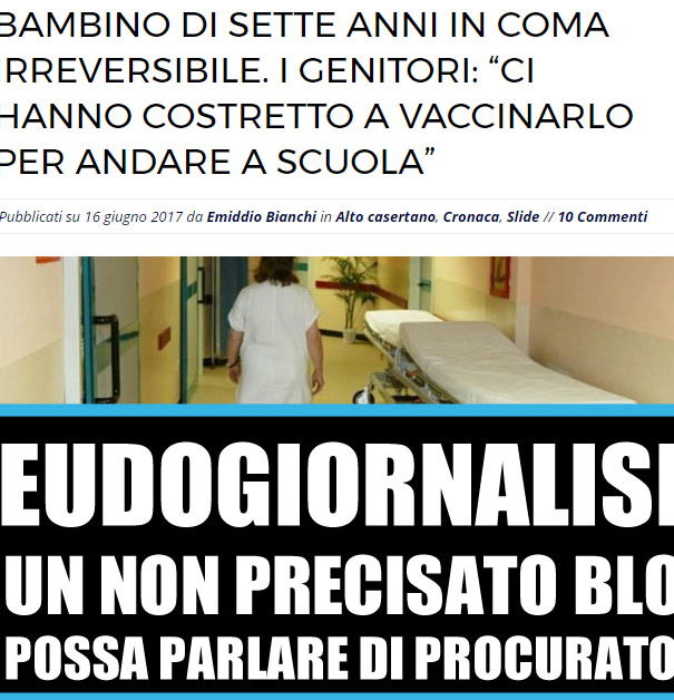 Fake news: bimbo in coma irreversibile da vaccino article-post