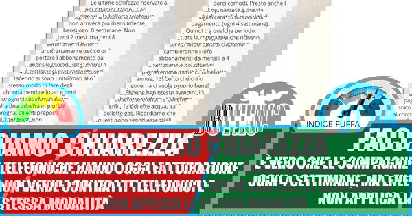 La fatturazione a 4 settimane