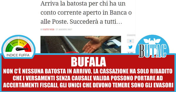 I versamenti sul conto corrente e la batosta del Fatto del Web