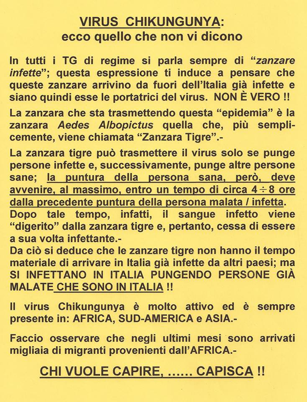 Chikungunya, quello che andrebbe detto