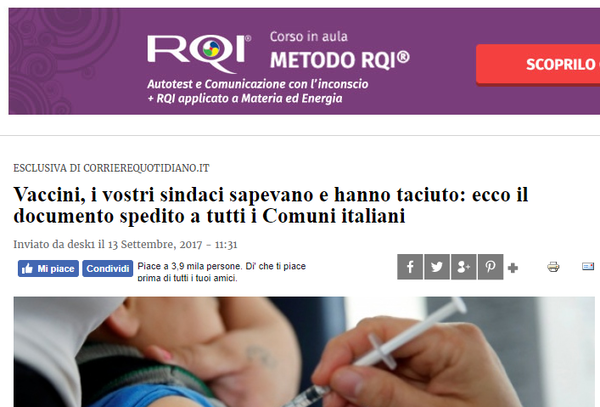 Vaccini, sindaci e nutrizionisti