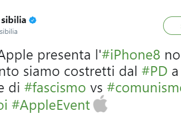 Il tweet di Sibilia sull’iPhone 8