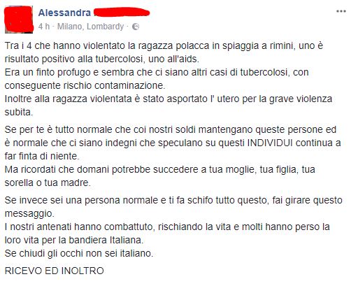 Stupratori, TBC, Aids ed escalation della fuffa