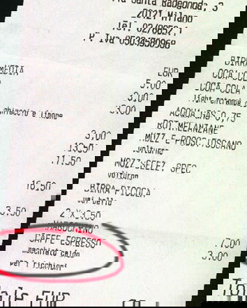 Lo scontrino per ricchioni (di 10 anni fa)