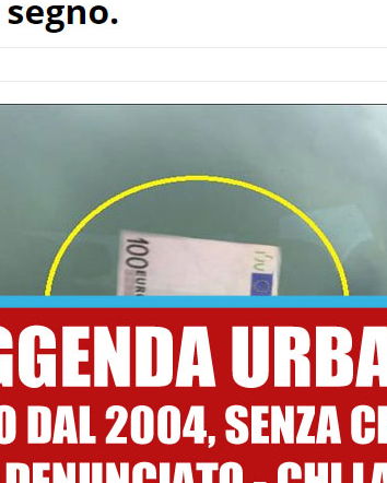 Soldi sul parabrezza