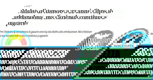 Malato a 22 anni, abbandonato dall’INPS