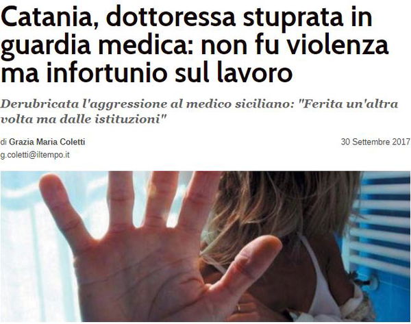 Lo stupro derubricato a incidente sul lavoro