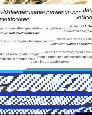 L’Alzheimer e la dieta