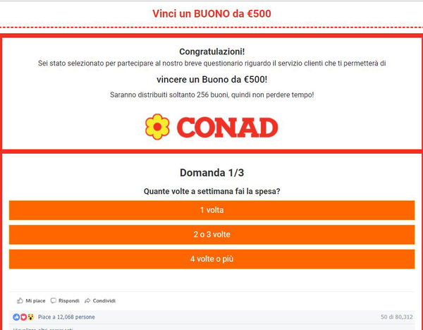 Fai la spesa gratuitamente