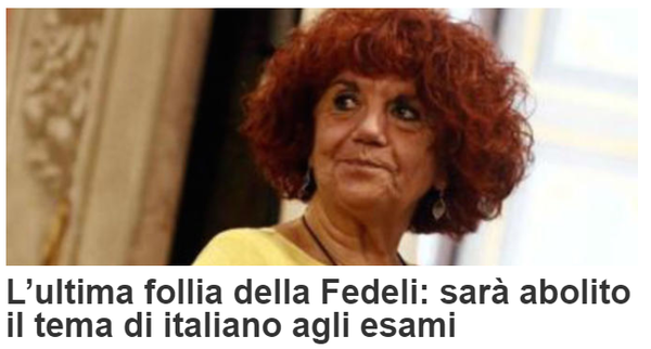 Valeria Fedeli e il tema d’italiano
