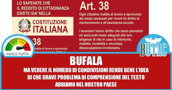 L’art.38 della Costituzione non parla di reddito di cittadinanza