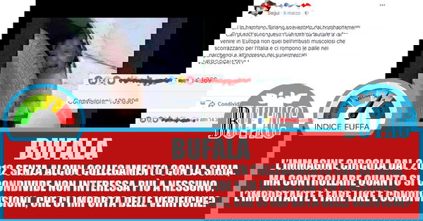 Un bambino siriano spaventato dai bombardamenti?