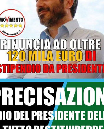 Roberto Fico, lo stipendio e le rinunce