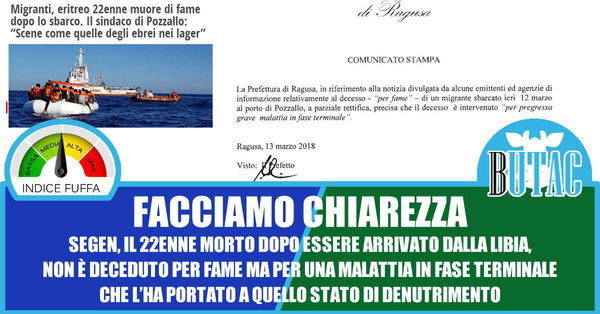 Il migrante morto di fame e le fonti