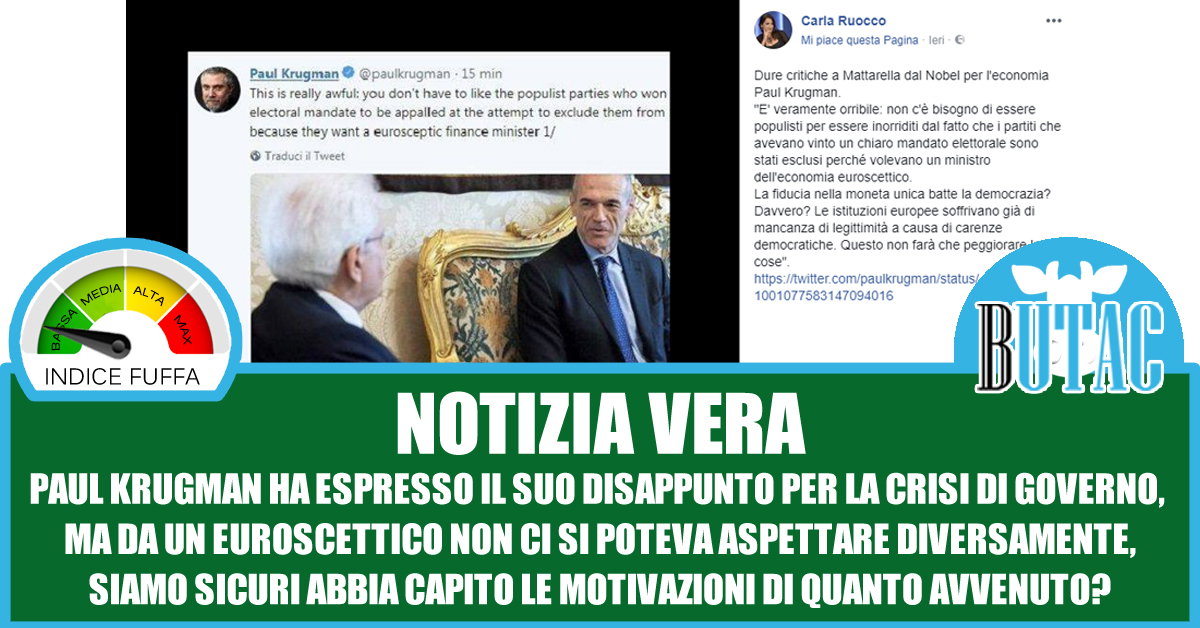 Paul Krugman inorridito da Sergio Mattarella article-post