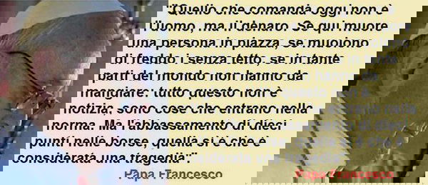 Papa Francesco e le borse