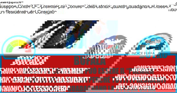 Conte, il Presidente del consiglio più povero di sempre