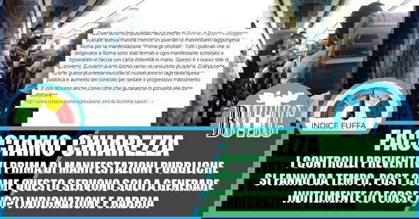 I controlli della polizia alla manifestazione