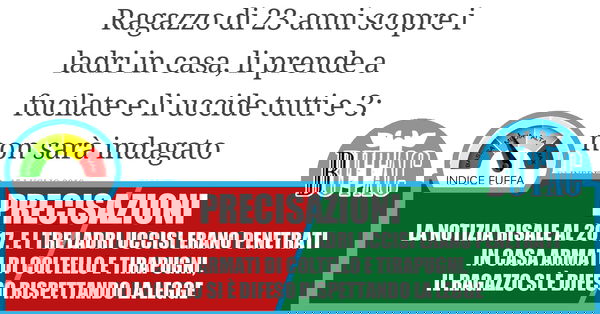 Uccide tre ladri, non sarà indagato