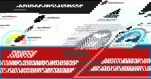 Truffa su Instagram: “Adidas influencer” (e Nike, e Zara…)