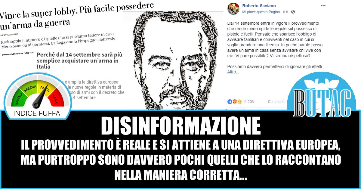 Possesso armi da fuoco: oggi entra in vigore la nuova legge